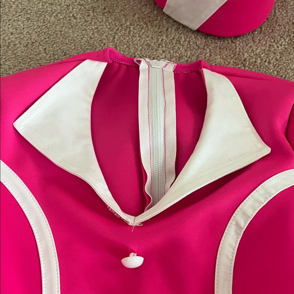 Weissman Pink & White Girls Costume - Flight Attendant - size MC approx 8-10 - Picture 3 of 10